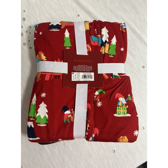 Wondershop Women’s 2 pc Family Pajama Set 4xl Red Gnomes Long Sleeves - Picture 2 of 2